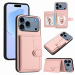버튼 카드 백 RFID 도난 방지 휴대폰 케이스, 아이폰 17 프로 맥스용, 아이폰 17 프로용, 아이폰 17용, 아이폰 에어용, 아이폰 16 프로 맥스용, 아이폰 16 프로용, 아이폰 16 플러스용, 아이폰 16용