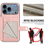 버튼 카드 백 RFID 도난 방지 휴대폰 케이스, 아이폰 17 프로 맥스용, 아이폰 17 프로용, 아이폰 17용, 아이폰 에어용, 아이폰 16 프로 맥스용, 아이폰 16 프로용, 아이폰 16 플러스용, 아이폰 16용