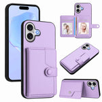 버튼 카드 백 RFID 도난 방지 휴대폰 케이스, 아이폰 17 프로 맥스용, 아이폰 17 프로용, 아이폰 17용, 아이폰 에어용, 아이폰 16 프로 맥스용, 아이폰 16 프로용, 아이폰 16 플러스용, 아이폰 16용