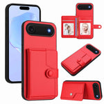 버튼 카드 백 RFID 도난 방지 휴대폰 케이스, 아이폰 17 프로 맥스용, 아이폰 17 프로용, 아이폰 17용, 아이폰 에어용, 아이폰 16 프로 맥스용, 아이폰 16 프로용, 아이폰 16 플러스용, 아이폰 16용