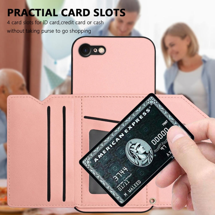 손목 스트랩이 있는 스킨 필 4 카드 슬롯 휴대폰 케이스, iPhone 7 / 8 / SE 2020 2022용, iPhone 13 Pro Max용, iPhone 13 Pro용, iPhone 13용, iPhone 13 mini용, iPhone 12용, iPhone 12 Pro Max용, iPhone 12 Pro용