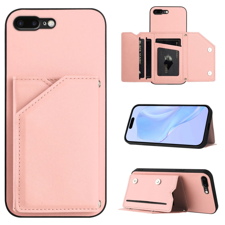 손목 스트랩이 있는 스킨 필 4 카드 슬롯 휴대폰 케이스, iPhone 12 mini용, iPhone 11 Pro Max용, iPhone 11용, iPhone 11 Pro용, iPhone X / XS용, iPhone XR용, iPhone XS Max용, iPhone 7 Plus / 8 Plus용