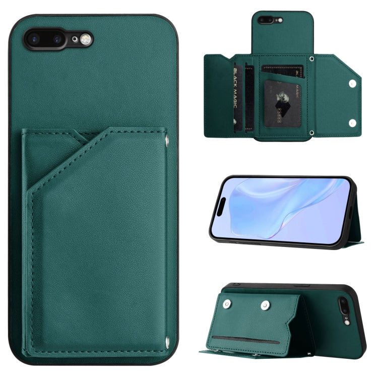 손목 스트랩이 있는 스킨 필 4 카드 슬롯 휴대폰 케이스, iPhone 12 mini용, iPhone 11 Pro Max용, iPhone 11용, iPhone 11 Pro용, iPhone X / XS용, iPhone XR용, iPhone XS Max용, iPhone 7 Plus / 8 Plus용
