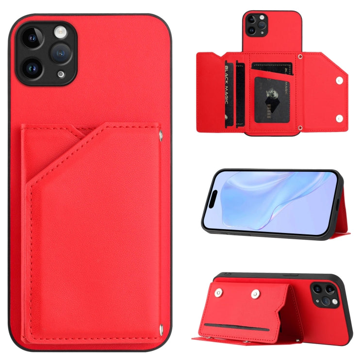 손목 스트랩이 있는 스킨 필 4 카드 슬롯 휴대폰 케이스, iPhone 12 mini용, iPhone 11 Pro Max용, iPhone 11용, iPhone 11 Pro용, iPhone X / XS용, iPhone XR용, iPhone XS Max용, iPhone 7 Plus / 8 Plus용