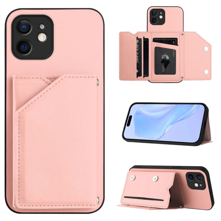 손목 스트랩이 있는 스킨 필 4 카드 슬롯 휴대폰 케이스, iPhone 7 / 8 / SE 2020 2022용, iPhone 13 Pro Max용, iPhone 13 Pro용, iPhone 13용, iPhone 13 mini용, iPhone 12용, iPhone 12 Pro Max용, iPhone 12 Pro용