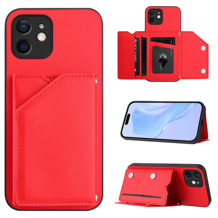 손목 스트랩이 있는 스킨 필 4 카드 슬롯 휴대폰 케이스, iPhone 7 / 8 / SE 2020 2022용, iPhone 13 Pro Max용, iPhone 13 Pro용, iPhone 13용, iPhone 13 mini용, iPhone 12용, iPhone 12 Pro Max용, iPhone 12 Pro용