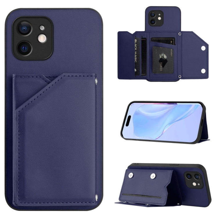 손목 스트랩이 있는 스킨 필 4 카드 슬롯 휴대폰 케이스, iPhone 7 / 8 / SE 2020 2022용, iPhone 13 Pro Max용, iPhone 13 Pro용, iPhone 13용, iPhone 13 mini용, iPhone 12용, iPhone 12 Pro Max용, iPhone 12 Pro용