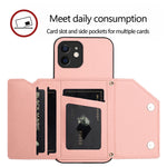 손목 스트랩이 있는 스킨 필 4 카드 슬롯 휴대폰 케이스, iPhone 12 mini용, iPhone 11 Pro Max용, iPhone 11용, iPhone 11 Pro용, iPhone X / XS용, iPhone XR용, iPhone XS Max용, iPhone 7 Plus / 8 Plus용