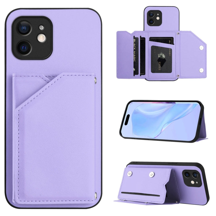 손목 스트랩이 있는 스킨 필 4 카드 슬롯 휴대폰 케이스, iPhone 12 mini용, iPhone 11 Pro Max용, iPhone 11용, iPhone 11 Pro용, iPhone X / XS용, iPhone XR용, iPhone XS Max용, iPhone 7 Plus / 8 Plus용