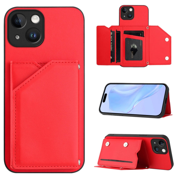 손목 스트랩이 있는 스킨 필 4 카드 슬롯 휴대폰 케이스, iPhone 7 / 8 / SE 2020 2022용, iPhone 13 Pro Max용, iPhone 13 Pro용, iPhone 13용, iPhone 13 mini용, iPhone 12용, iPhone 12 Pro Max용, iPhone 12 Pro용