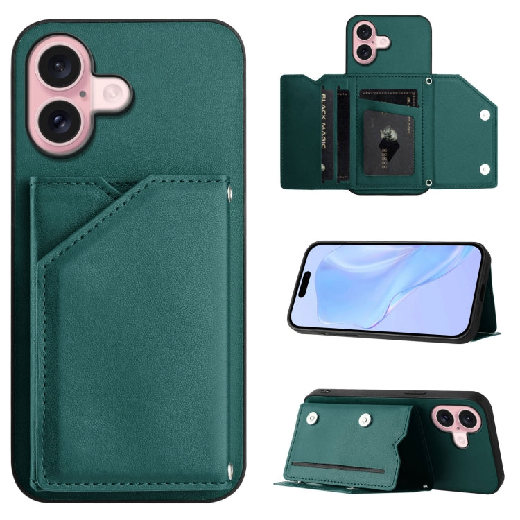 손목 스트랩이 있는 스킨 필 4 카드 슬롯 휴대폰 케이스, iPhone 17 Pro Max용, iPhone 17 Pro용, iPhone 17용, iPhone Air용, iPhone 16 Pro Max용, iPhone 16 Pro용, iPhone 16 Plus용, iPhone 16용
