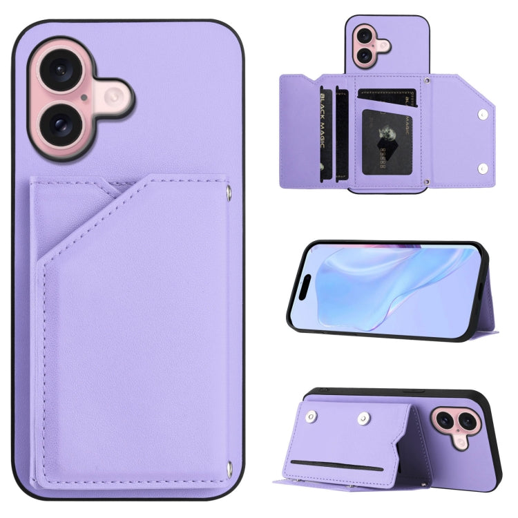 손목 스트랩이 있는 스킨 필 4 카드 슬롯 휴대폰 케이스, iPhone 17 Pro Max용, iPhone 17 Pro용, iPhone 17용, iPhone Air용, iPhone 16 Pro Max용, iPhone 16 Pro용, iPhone 16 Plus용, iPhone 16용