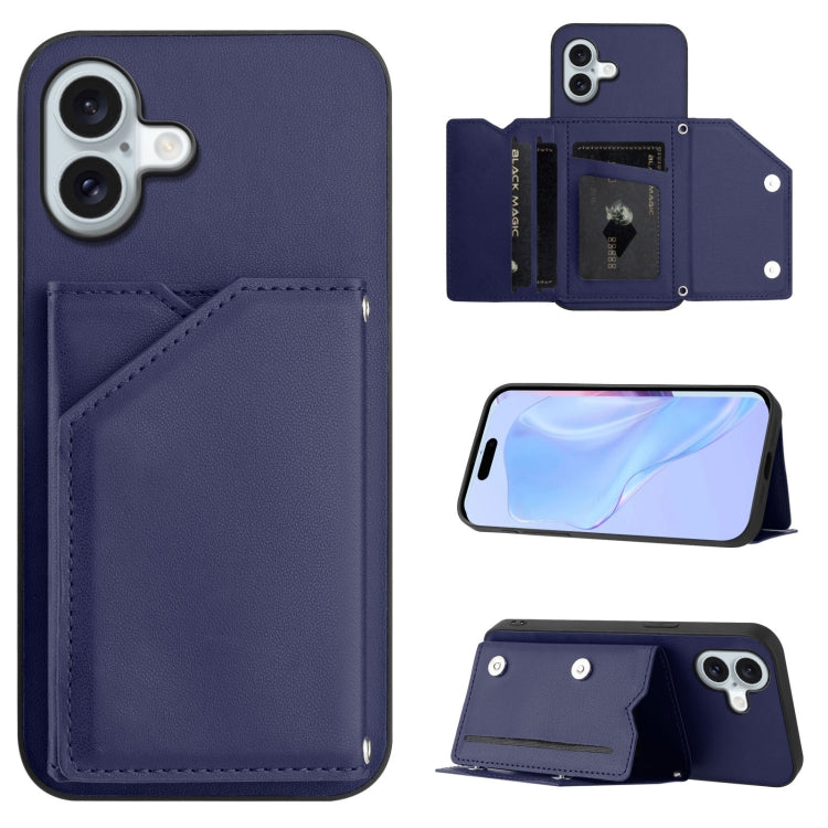 손목 스트랩이 있는 스킨 필 4 카드 슬롯 휴대폰 케이스, iPhone 17 Pro Max용, iPhone 17 Pro용, iPhone 17용, iPhone Air용, iPhone 16 Pro Max용, iPhone 16 Pro용, iPhone 16 Plus용, iPhone 16용