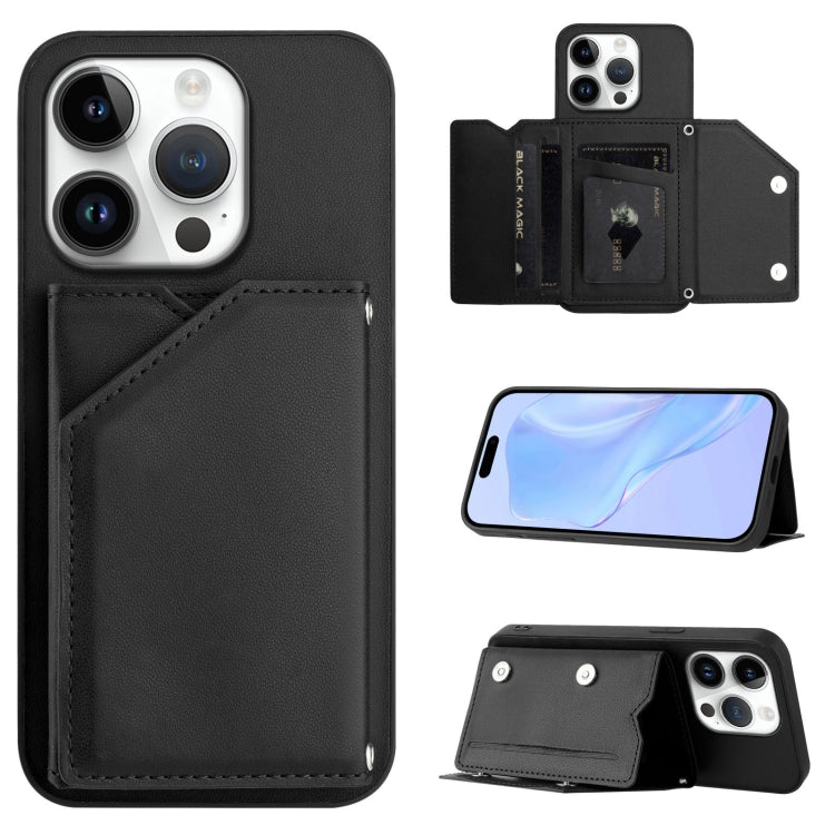 손목 스트랩이 있는 스킨 필 4 카드 슬롯 휴대폰 케이스, iPhone 17 Pro Max용, iPhone 17 Pro용, iPhone 17용, iPhone Air용, iPhone 16 Pro Max용, iPhone 16 Pro용, iPhone 16 Plus용, iPhone 16용