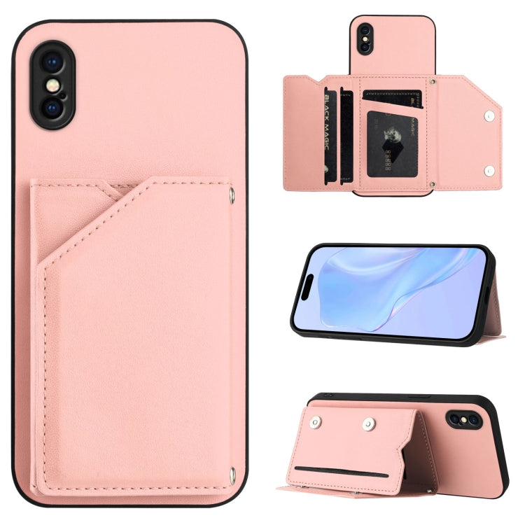 손목 스트랩이 있는 스킨 필 4 카드 슬롯 휴대폰 케이스, iPhone 12 mini용, iPhone 11 Pro Max용, iPhone 11용, iPhone 11 Pro용, iPhone X / XS용, iPhone XR용, iPhone XS Max용, iPhone 7 Plus / 8 Plus용