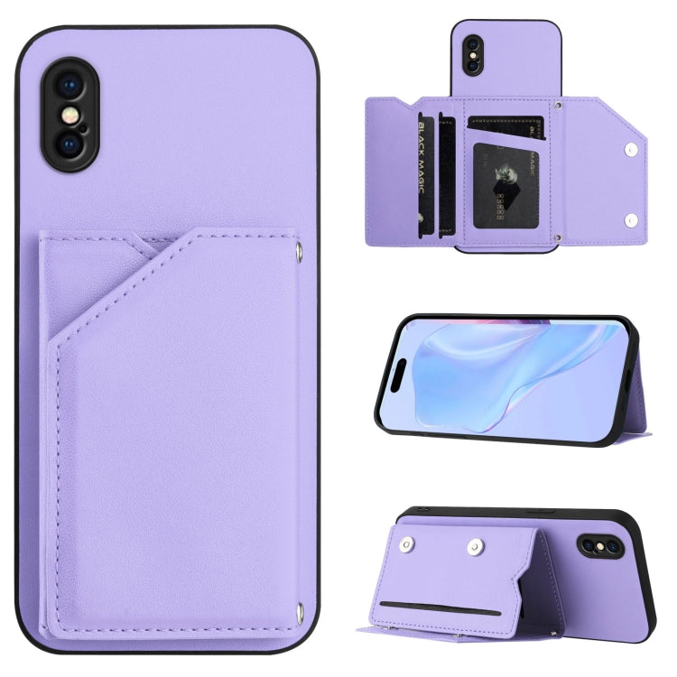 손목 스트랩이 있는 스킨 필 4 카드 슬롯 휴대폰 케이스, iPhone 12 mini용, iPhone 11 Pro Max용, iPhone 11용, iPhone 11 Pro용, iPhone X / XS용, iPhone XR용, iPhone XS Max용, iPhone 7 Plus / 8 Plus용