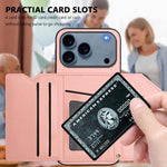 손목 스트랩이 있는 스킨 필 4 카드 슬롯 휴대폰 케이스, iPhone 17 Pro Max용, iPhone 17 Pro용, iPhone 17용, iPhone Air용, iPhone 16 Pro Max용, iPhone 16 Pro용, iPhone 16 Plus용, iPhone 16용