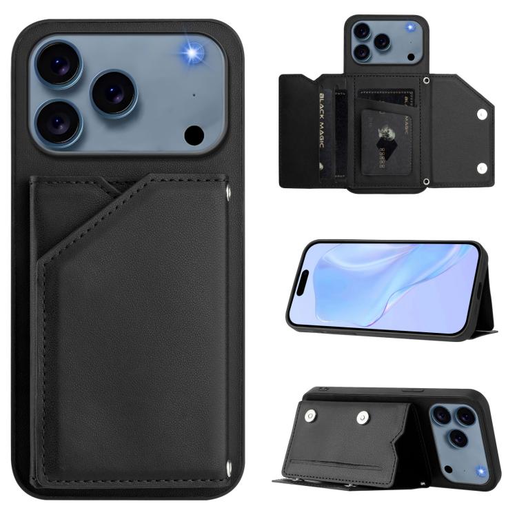 손목 스트랩이 있는 스킨 필 4 카드 슬롯 휴대폰 케이스, iPhone 17 Pro Max용, iPhone 17 Pro용, iPhone 17용, iPhone Air용, iPhone 16 Pro Max용, iPhone 16 Pro용, iPhone 16 Plus용, iPhone 16용