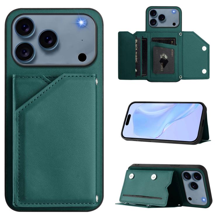 손목 스트랩이 있는 스킨 필 4 카드 슬롯 휴대폰 케이스, iPhone 17 Pro Max용, iPhone 17 Pro용, iPhone 17용, iPhone Air용, iPhone 16 Pro Max용, iPhone 16 Pro용, iPhone 16 Plus용, iPhone 16용