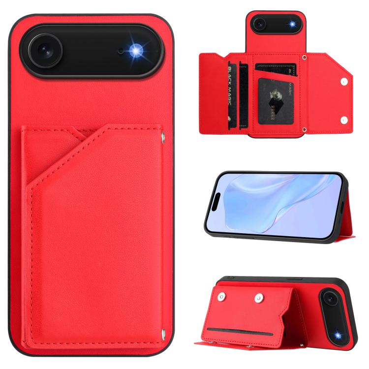 손목 스트랩이 있는 스킨 필 4 카드 슬롯 휴대폰 케이스, iPhone 17 Pro Max용, iPhone 17 Pro용, iPhone 17용, iPhone Air용, iPhone 16 Pro Max용, iPhone 16 Pro용, iPhone 16 Plus용, iPhone 16용