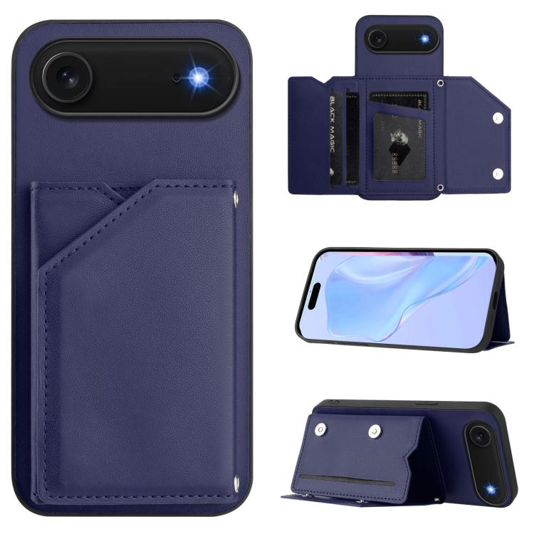 손목 스트랩이 있는 스킨 필 4 카드 슬롯 휴대폰 케이스, iPhone 17 Pro Max용, iPhone 17 Pro용, iPhone 17용, iPhone Air용, iPhone 16 Pro Max용, iPhone 16 Pro용, iPhone 16 Plus용, iPhone 16용