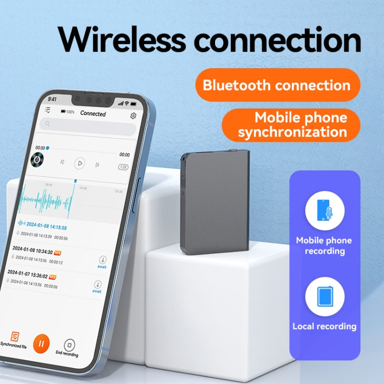 Q61A 초슬림 HD 노이즈 감소 음성 녹음 펜 APP 제어 지원, 8GB, 16GB, 32GB, 64GB, 128GB