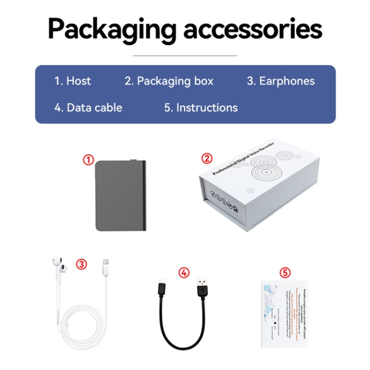 Q61A 초슬림 HD 노이즈 감소 음성 녹음 펜 APP 제어 지원, 8GB, 16GB, 32GB, 64GB, 128GB