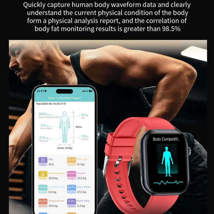 ET587 1.95인치 AMOLED 화면 스마트워치, 심전도(ECG) / 혈당 모니터링