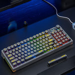 AULA F98Pro V3 99키 유선/2.4G/블루투스 3모드 RGB 기계식 키보드, 아이스 크리스탈 스위치