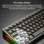 AULA F98Pro V3 99키 유선/2.4G/블루투스 3모드 RGB 기계식 키보드, 아이스 크리스탈 스위치