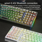 AULA F98Pro V3 99키 유선/2.4G/블루투스 3모드 RGB 기계식 키보드, 아이스 크리스탈 스위치