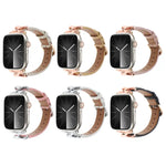 X자형 버클 천연 가죽 시계 밴드, 애플 워치 46mm / 49mm / 45mm / 44mm용, 애플 워치 42mm / 41mm / 40mm / 38mm용