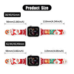 크리스마스 패턴 리버스 버클 실리콘 시계 밴드, 애플 워치 46mm / 49mm / 45mm / 44mm용, 애플 워치 42mm / 41mm / 40mm / 38mm용