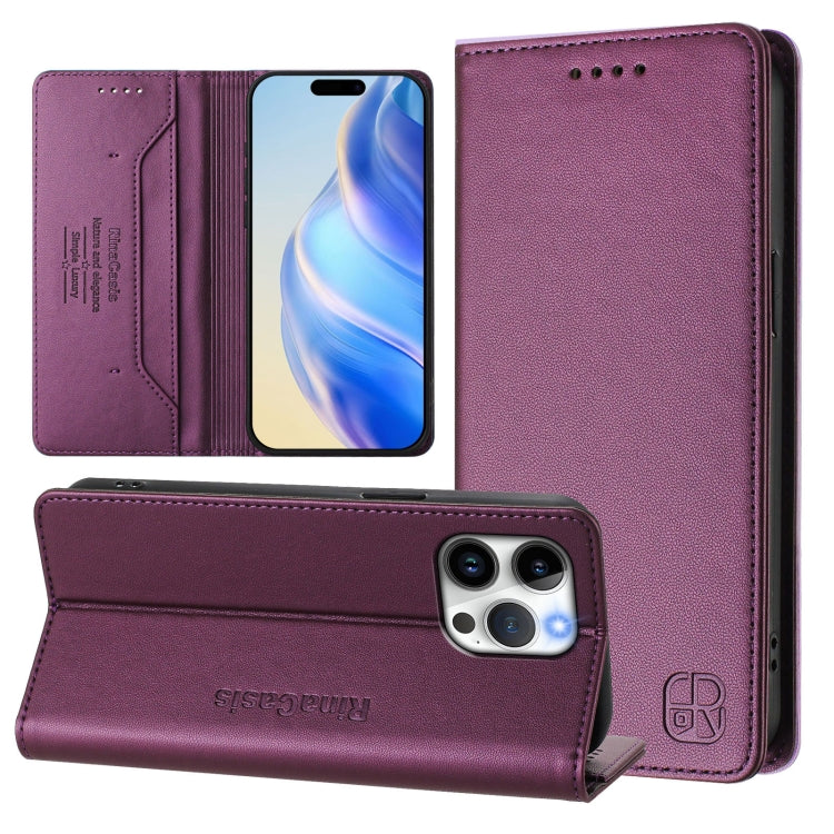 RC01 Dual-Folded Magnetic Suction RFID Leather Phone Case, For iPhone 13 Pro Max, For iPhone 13 Pro, For iPhone 13 mini, For iPhone 12 / 12 Pro, For iPhone 12 Pro Max, For iPhone 12 mini