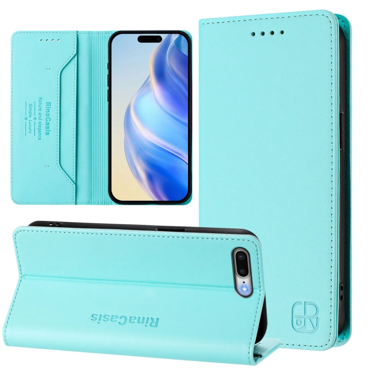 RC01 이중 접이식 자석 흡착 RFID 가죽 휴대폰 케이스, iPhone 7 Plus / 8 Plus용