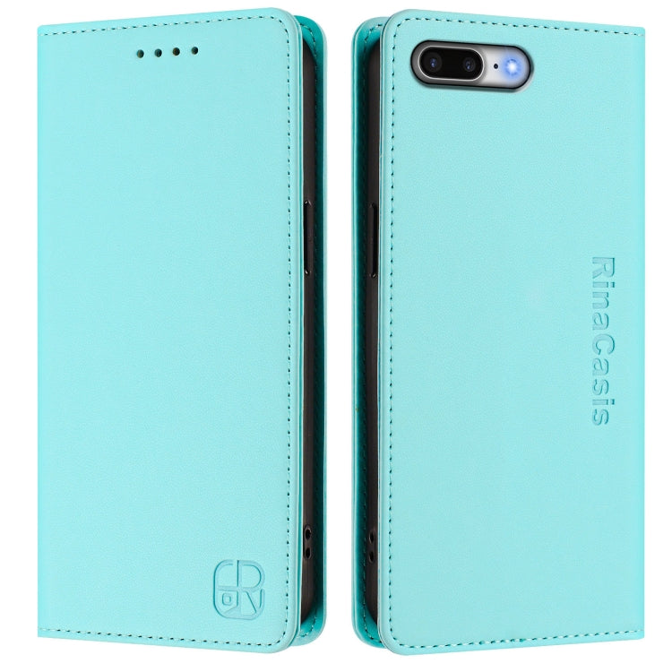 RC01 이중 접이식 자석 흡착 RFID 가죽 휴대폰 케이스, iPhone 7 Plus / 8 Plus용