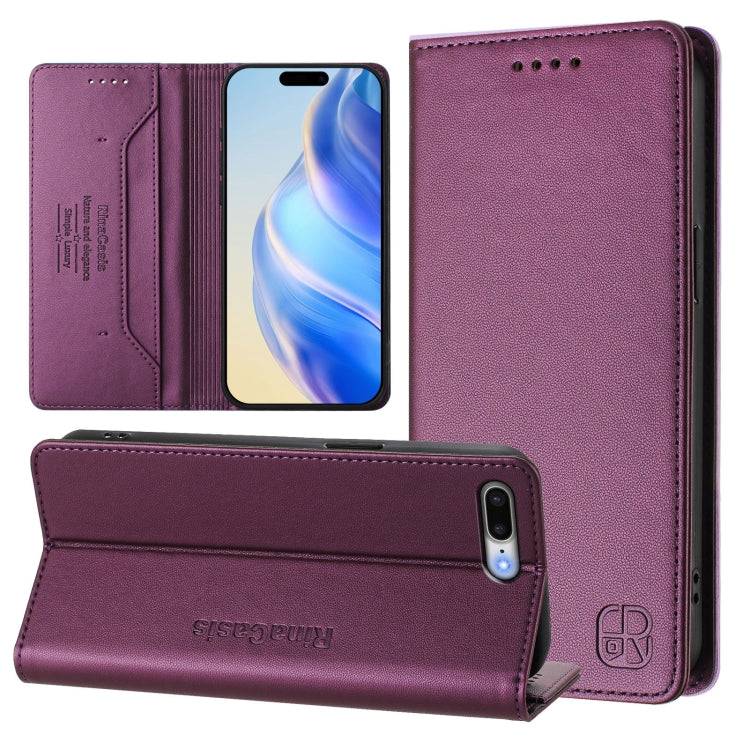 RC01 이중 접이식 자석 흡착 RFID 가죽 휴대폰 케이스, iPhone 7 Plus / 8 Plus용