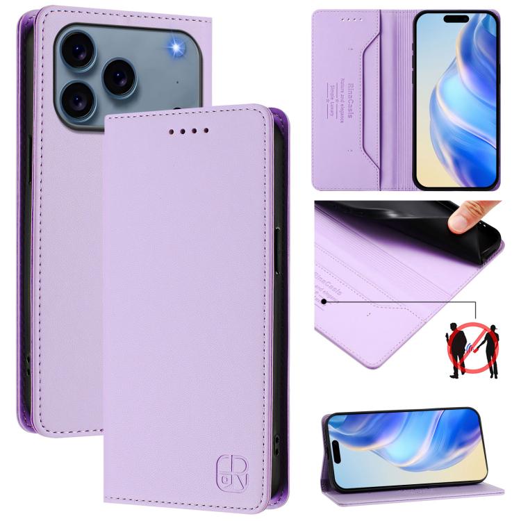 RC01 이중 접이식 자석 흡착 RFID 가죽 휴대폰 케이스, iPhone 17e / 16e용, iPhone 17 Pro Max용, iPhone 17 Pro용, iPhone 17용, iPhone Air용, iPhone 16 Pro Max용