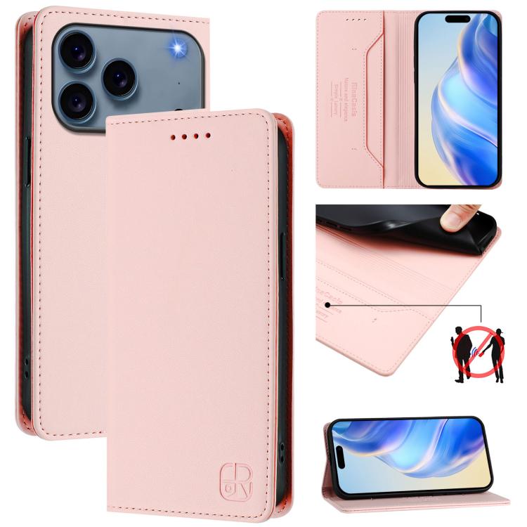 RC01 이중 접이식 자석 흡착 RFID 가죽 휴대폰 케이스, iPhone 17e / 16e용, iPhone 17 Pro Max용, iPhone 17 Pro용, iPhone 17용, iPhone Air용, iPhone 16 Pro Max용