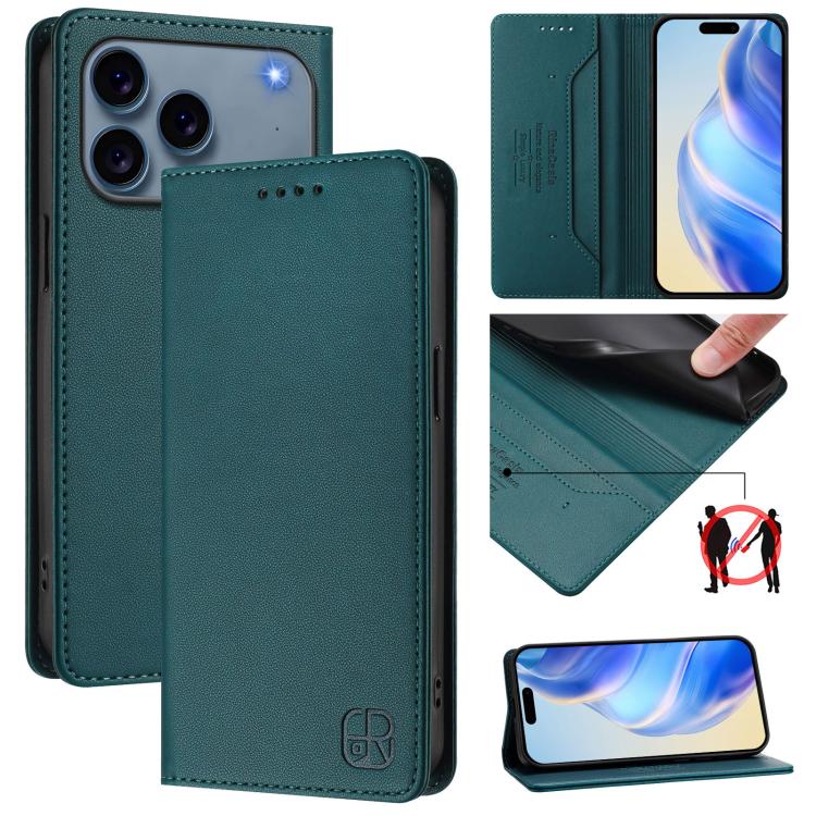 RC01 이중 접이식 자석 흡착 RFID 가죽 휴대폰 케이스, iPhone 17e / 16e용, iPhone 17 Pro Max용, iPhone 17 Pro용, iPhone 17용, iPhone Air용, iPhone 16 Pro Max용