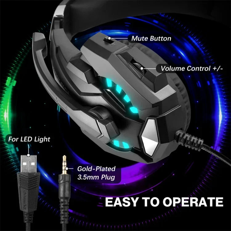 KOTION EACH G9000 프로 온이어 게이밍 헤드셋 마이크 포함, 케이블 길이: 약 2.1m, G9000 프로