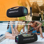 HOPESTAR A60 100W 야외 휴대용 IPX6 방수 블루투스 스피커 마이크 포함