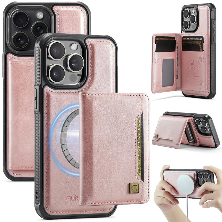 AutSpace A13 MagSafe 자석 RFID 플립 카드 가방 휴대폰 케이스, iPhone 12 Pro Max용, iPhone 12 Pro용