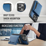 AutSpace A13 MagSafe 자석 RFID 플립 카드 가방 휴대폰 케이스, iPhone 12 Pro Max용, iPhone 12 Pro용