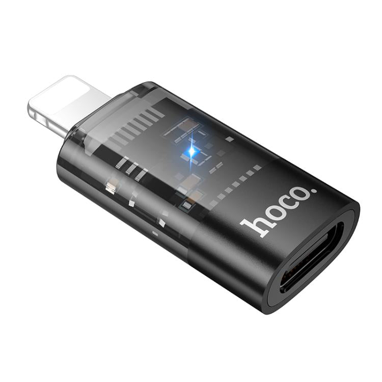 hoco UA36A 8핀 수컷 to USB-C / 타입-C 암컷 OTG 투명 어댑터, 8핀 수컷 to USB-C / 타입-C 암컷