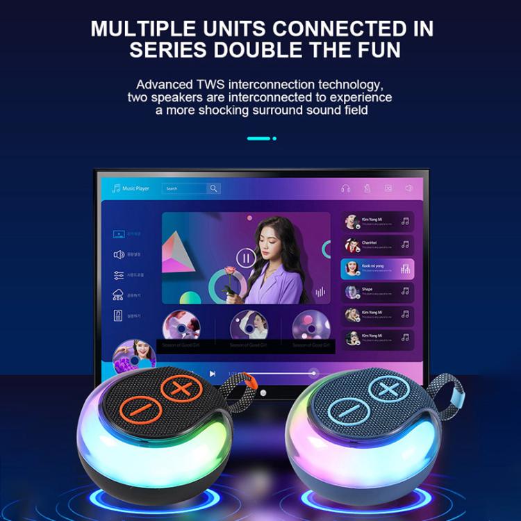 휴대용 야외 RGB 조명 블루투스 스피커 데스크탑 서브우퍼