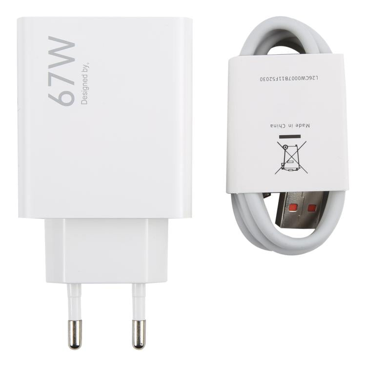 1m USB to Type-C 케이블 포함 67W USB 고속 충전기, 67W Type-C 케이블