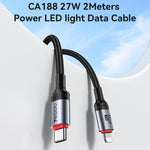 Yesido CA184 PD27W 3A USB-C / Type-C to 8핀 충전 데이터 케이블, 길이: 2m, CA184