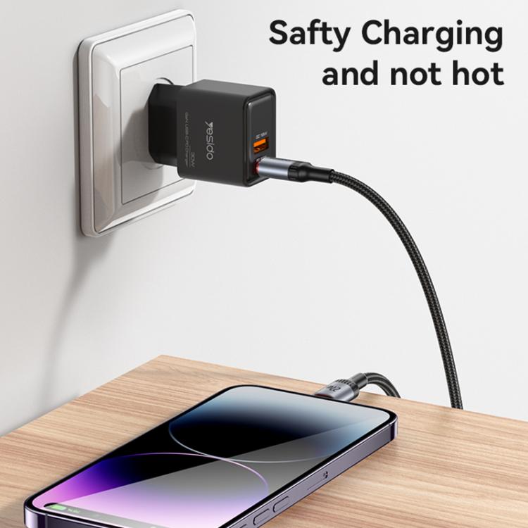Yesido CA184 PD27W 3A USB-C / Type-C to 8핀 충전 데이터 케이블, 길이: 2m, CA184