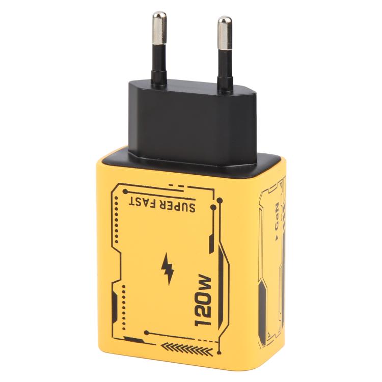 AR-PD14 GaN 120W 충전 어댑터 4포트 2 PD 2 QC 3.0 USB 및 USB-C / 타입-C 고속 충전기, EU 플러그, US 플러그